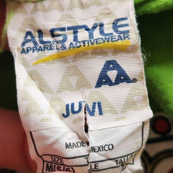 Alstyle kids unisex 5/6 lime green Welcome To Las Vegas tourist t-shirt Nevada - Picture 2 of 3